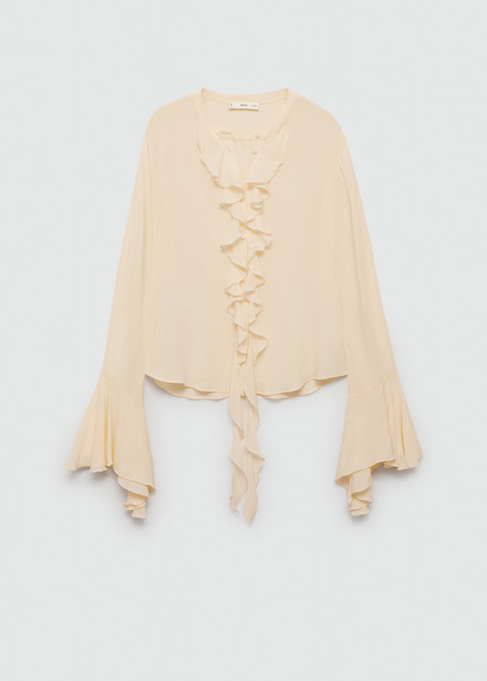 Long sleeve ruffled shirt