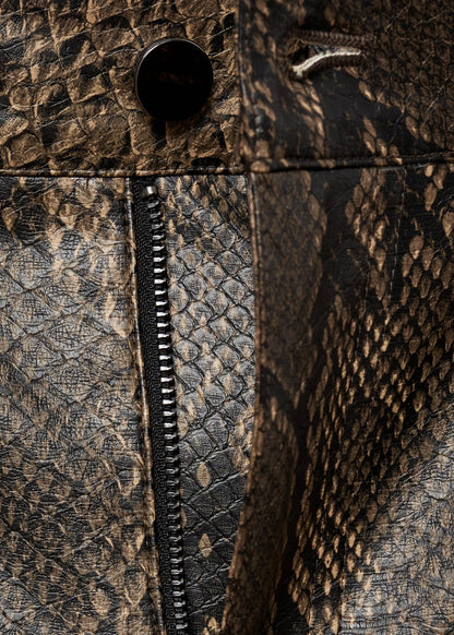 Straight snakeskin-effect trousers