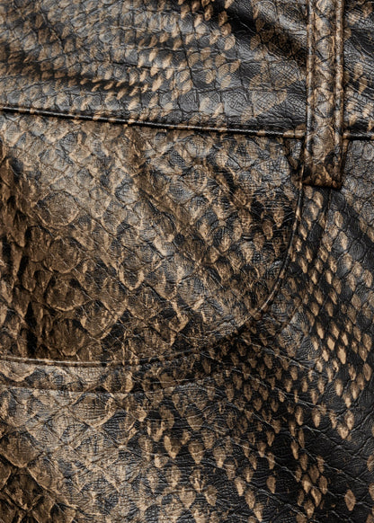 Straight snakeskin-effect trousers