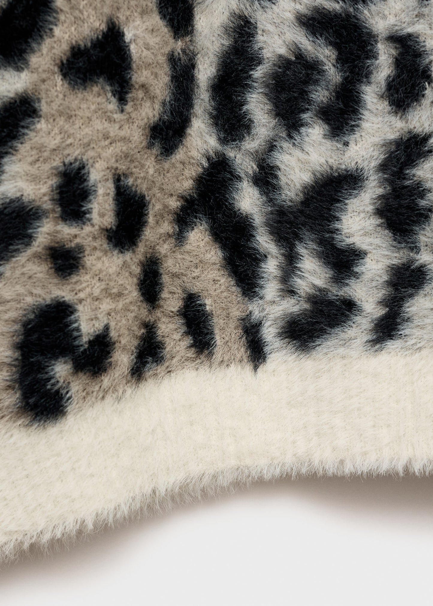 Animal print fur effect sweater