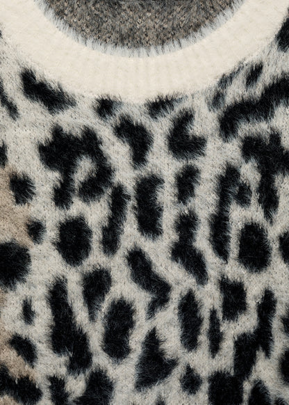 Animal print fur effect sweater