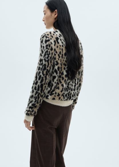 Animal print fur effect sweater