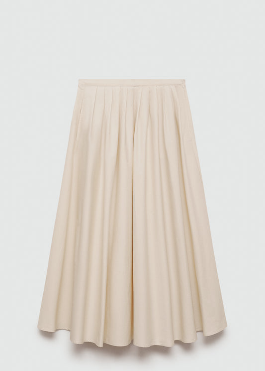 Pleated midi skirt