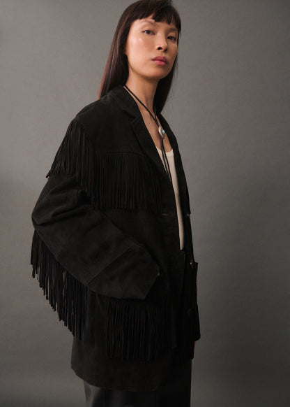 100% leather fringes jacket