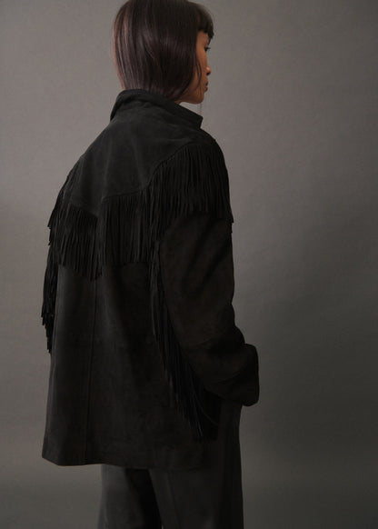 100% leather fringes jacket