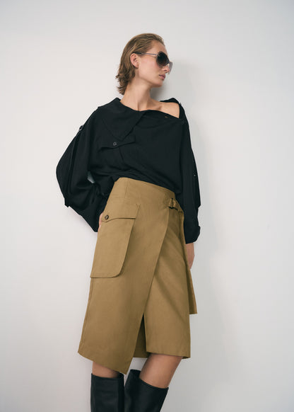 Midi-skirt with cargo pockets