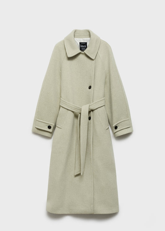 Woollen coat with belt