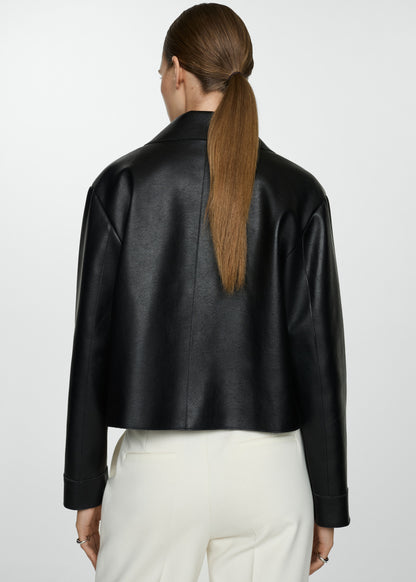 Faux leather jacket with pockets