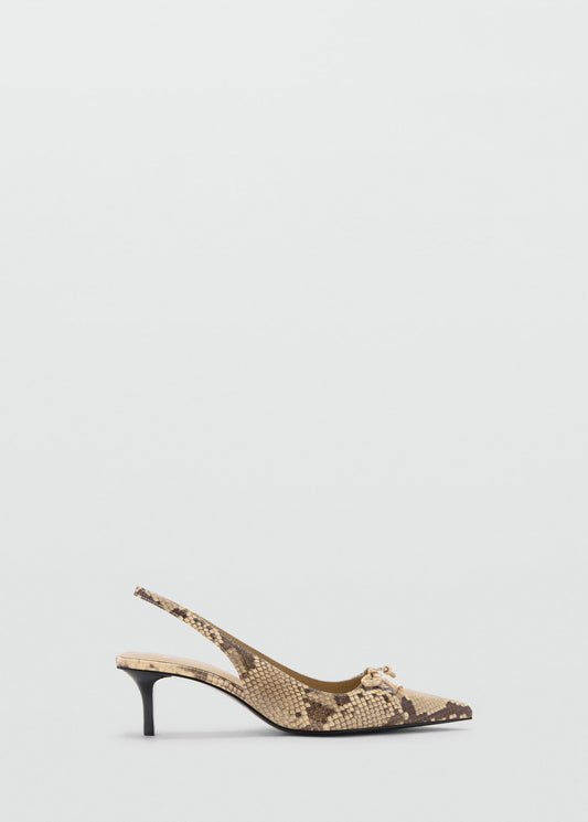 Snakeskin slingback heels