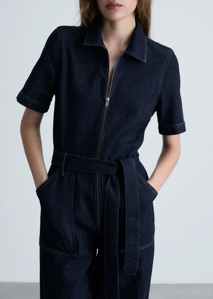 Denim jumpsuit belt