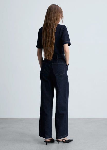 Denim jumpsuit belt