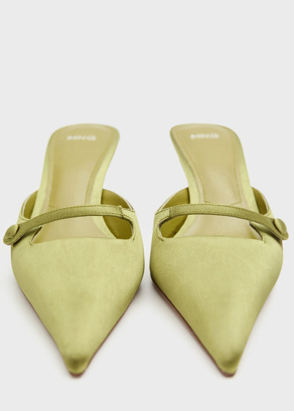 Satin kitten heel shoes