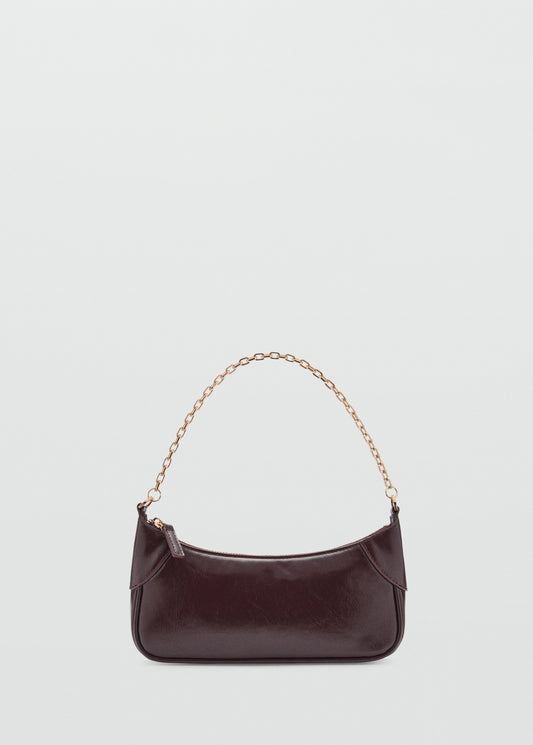 Faux leather shoulder bag