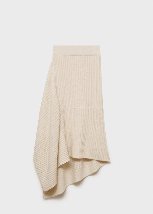 Asymmetrical knitted skirt