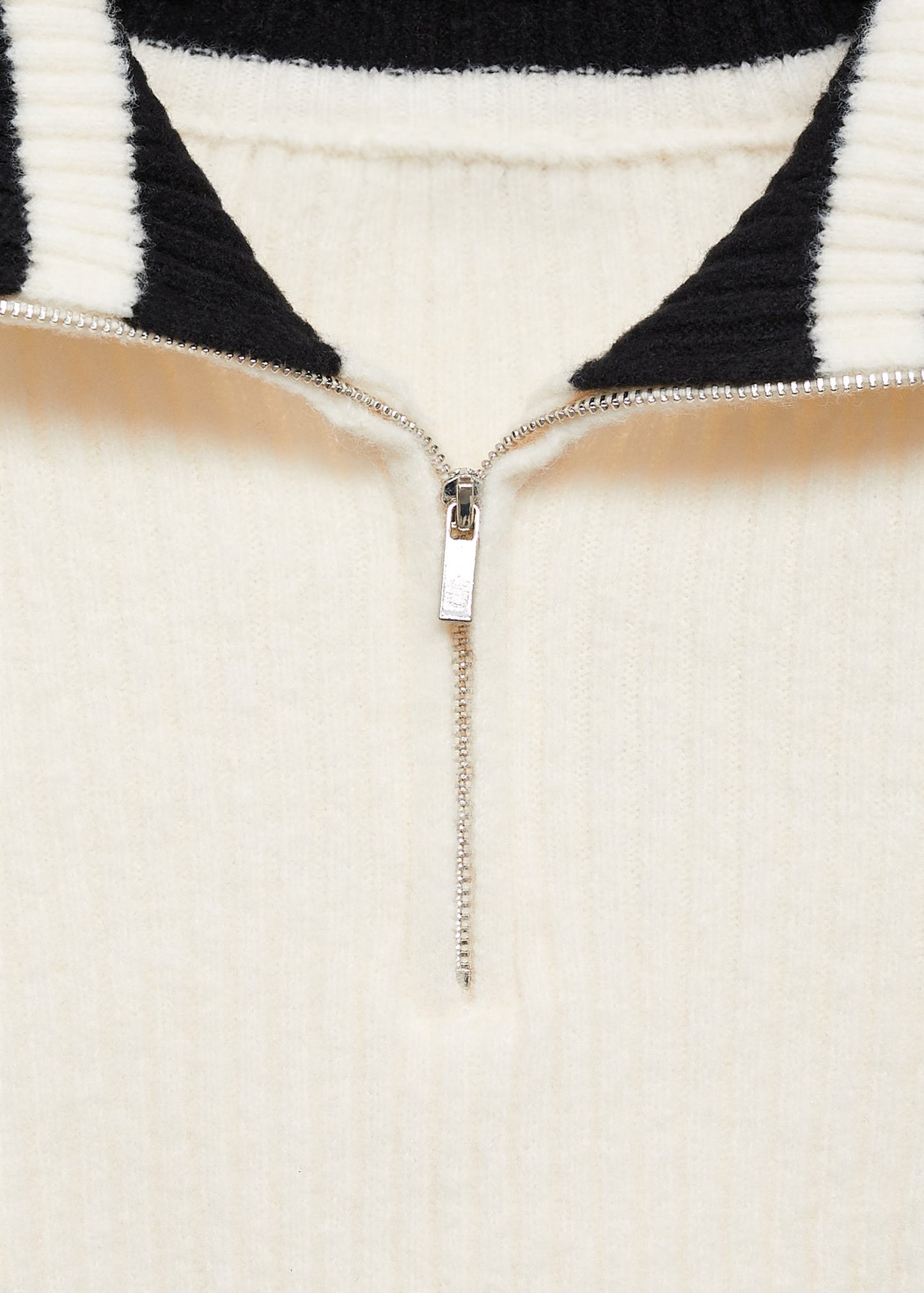 Striped detail zipper sweater