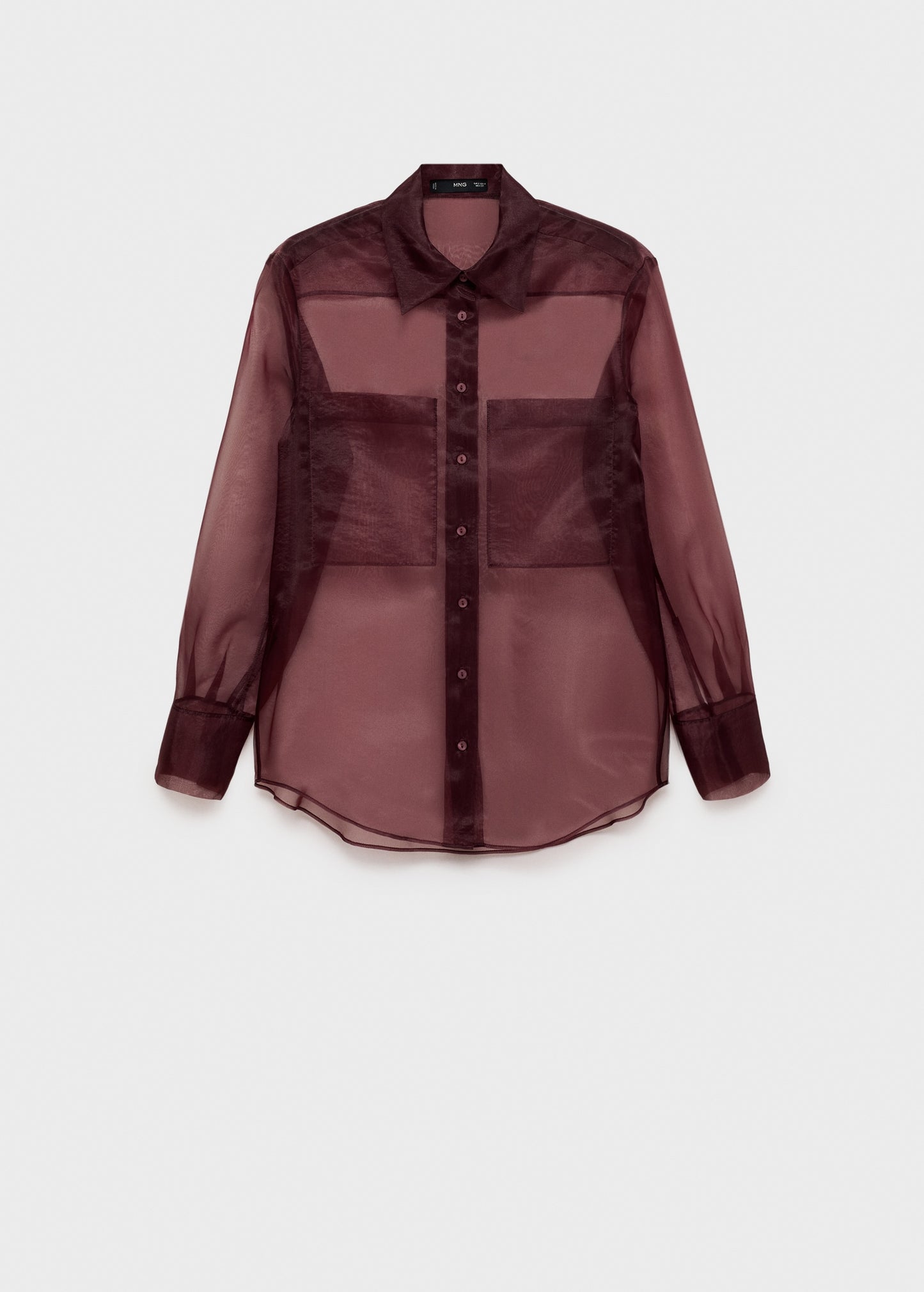 Semi-transparent blouse with pockets