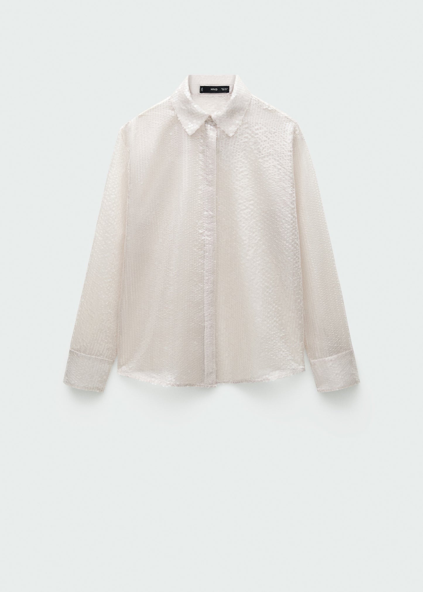 Semi-transparent sequinned shirt