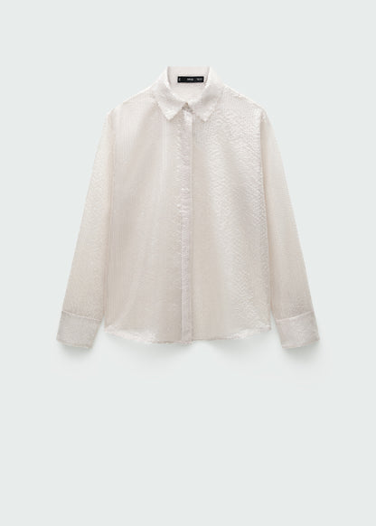 Semi-transparent sequinned shirt