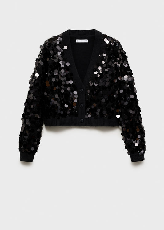 Paillettes knit cardigan