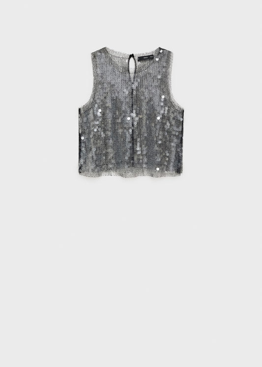 Sequin double-layer disco top