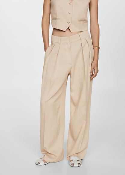 Wideleg lyocell trousers