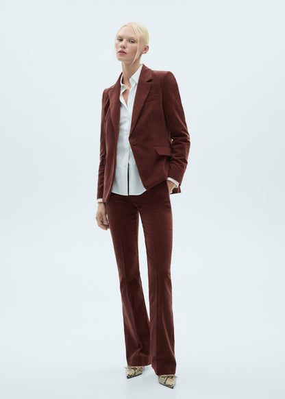 Straight velvet trousers