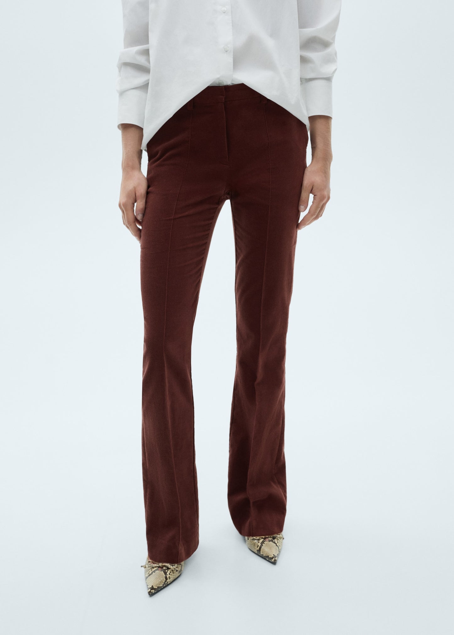 Straight velvet trousers