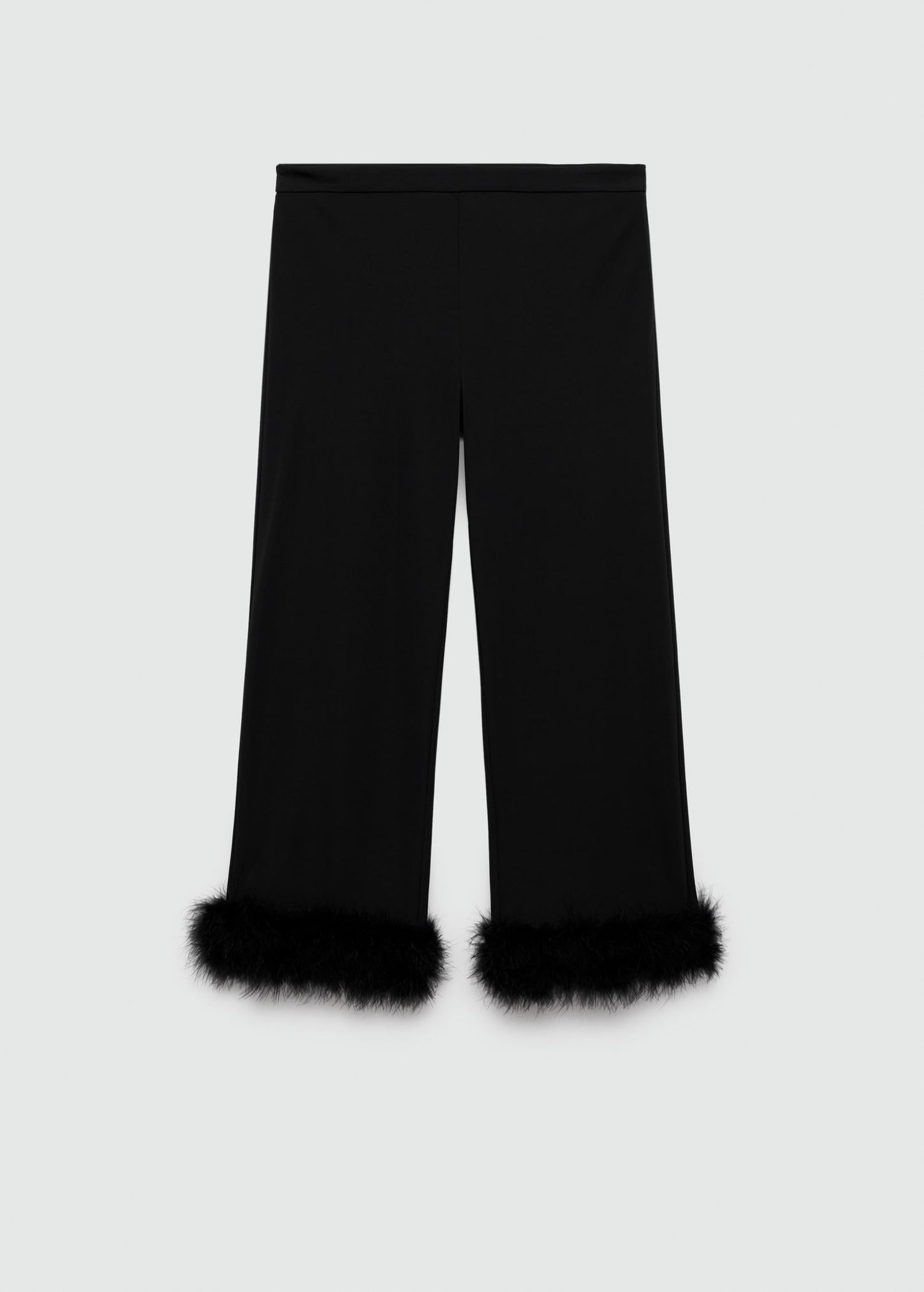 Cropped trousers with feather detail