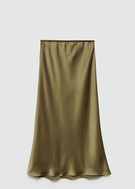 Midi Satin Slip Skirt