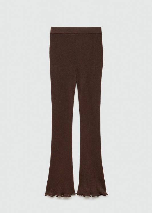 Flared knitted trousers