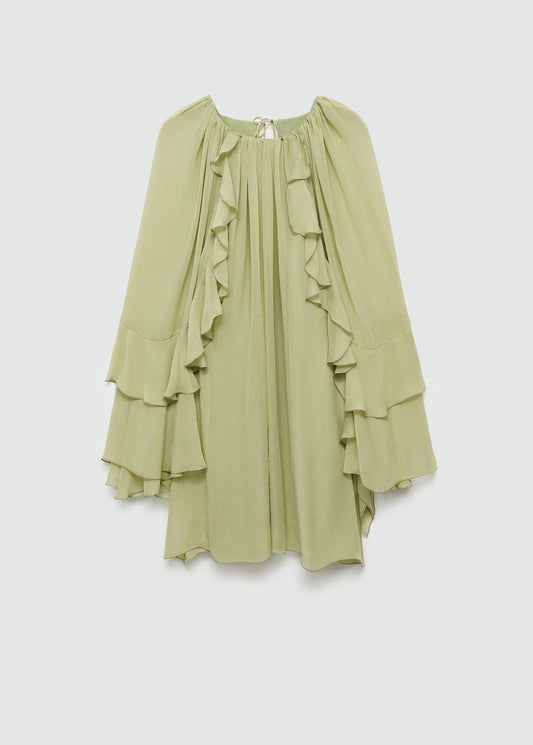 Ruffled chiffon dress