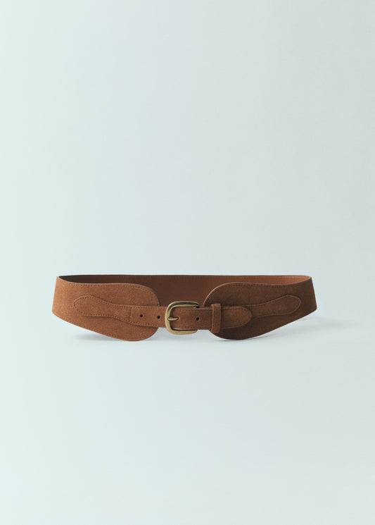 Wide leather belt