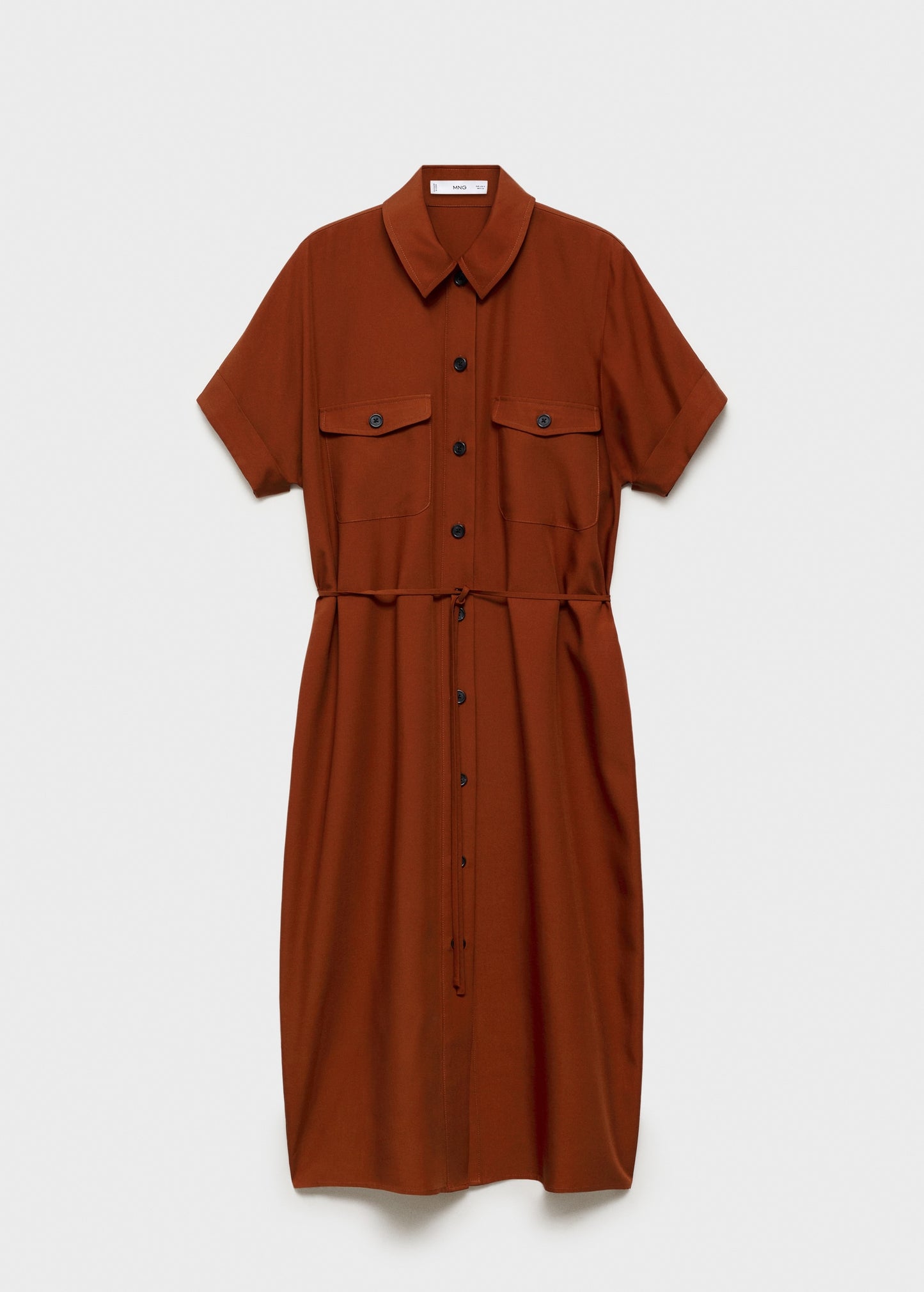 Lyocell shirt dress with bow