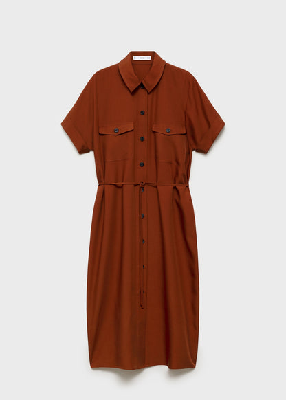 Lyocell shirt dress with bow