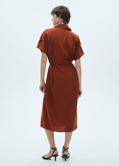 Lyocell shirt dress with bow