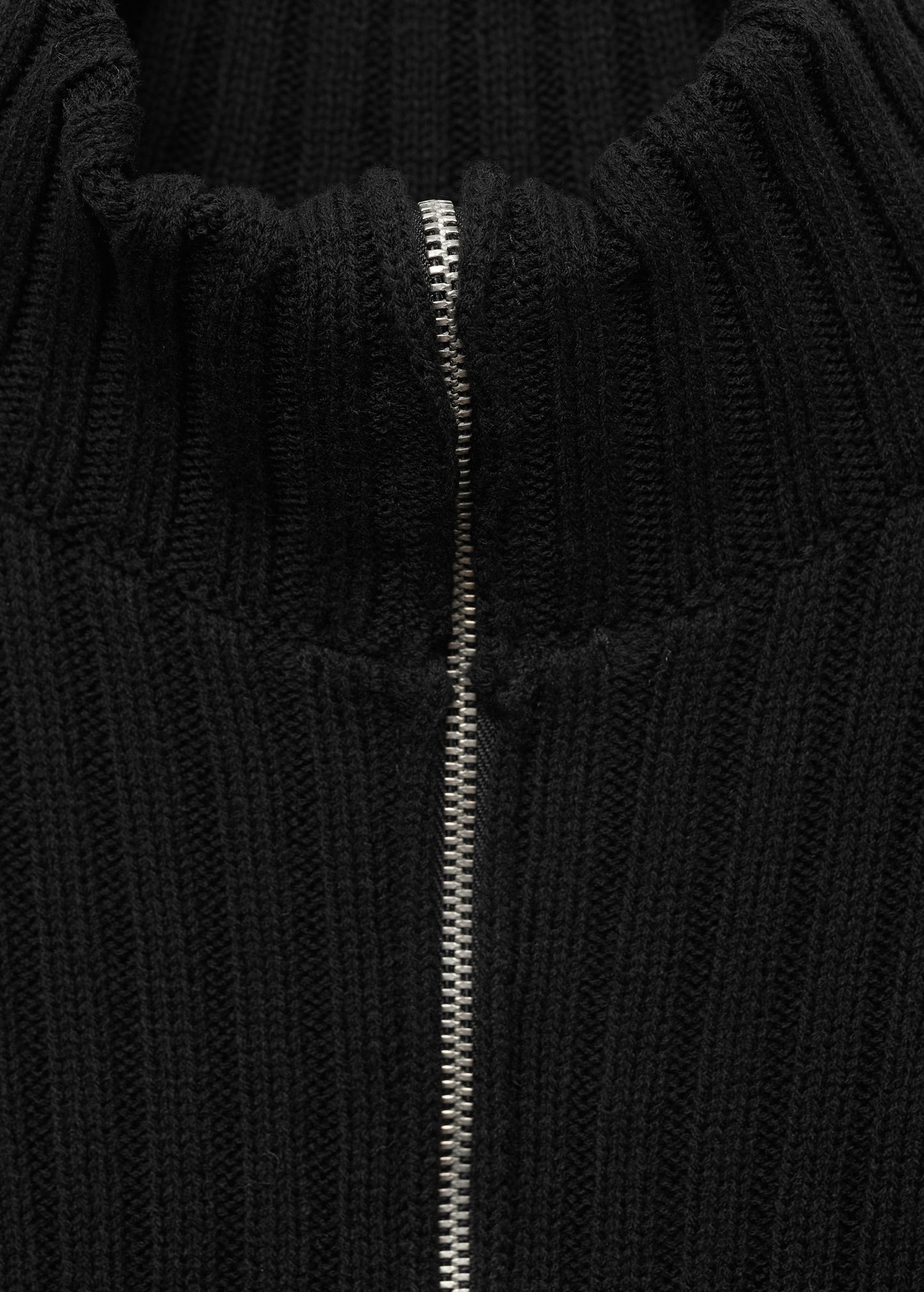 Zipper combined knit dress