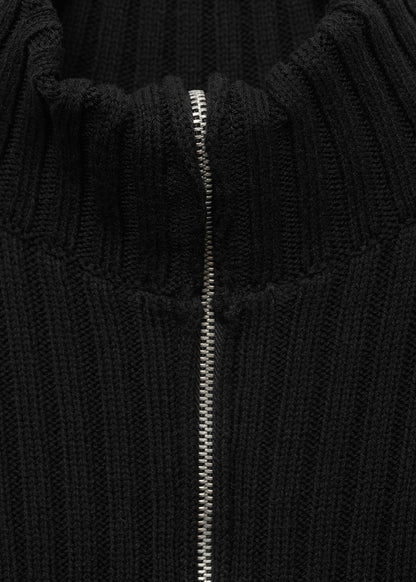 Zipper combined knit dress