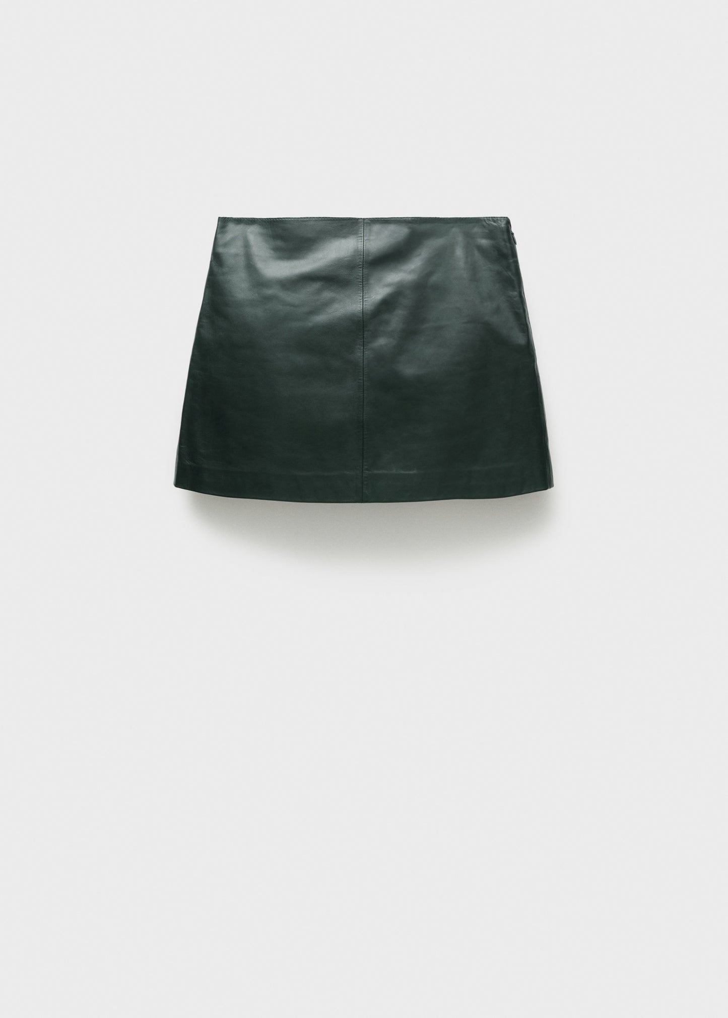 100% leather straight-fit mini-skirt