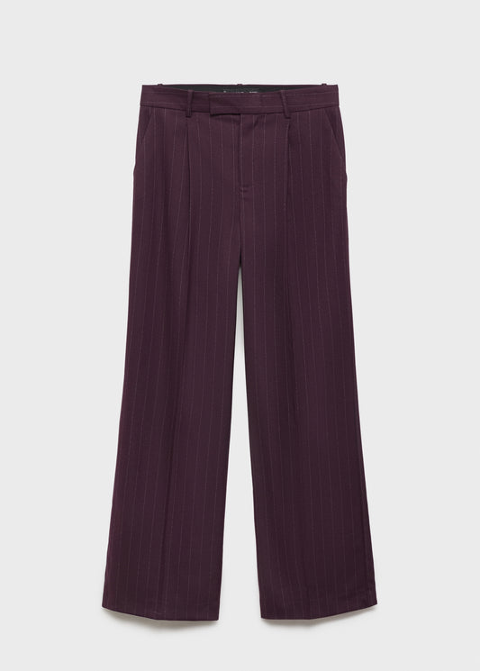 Pinstripe pleated pants