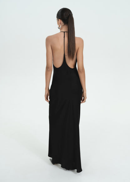 Plunge dress with open back