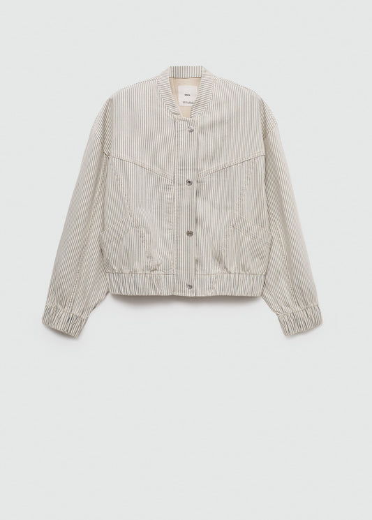 Striped denim jacket