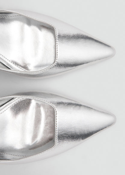 Metallic sling back shoes