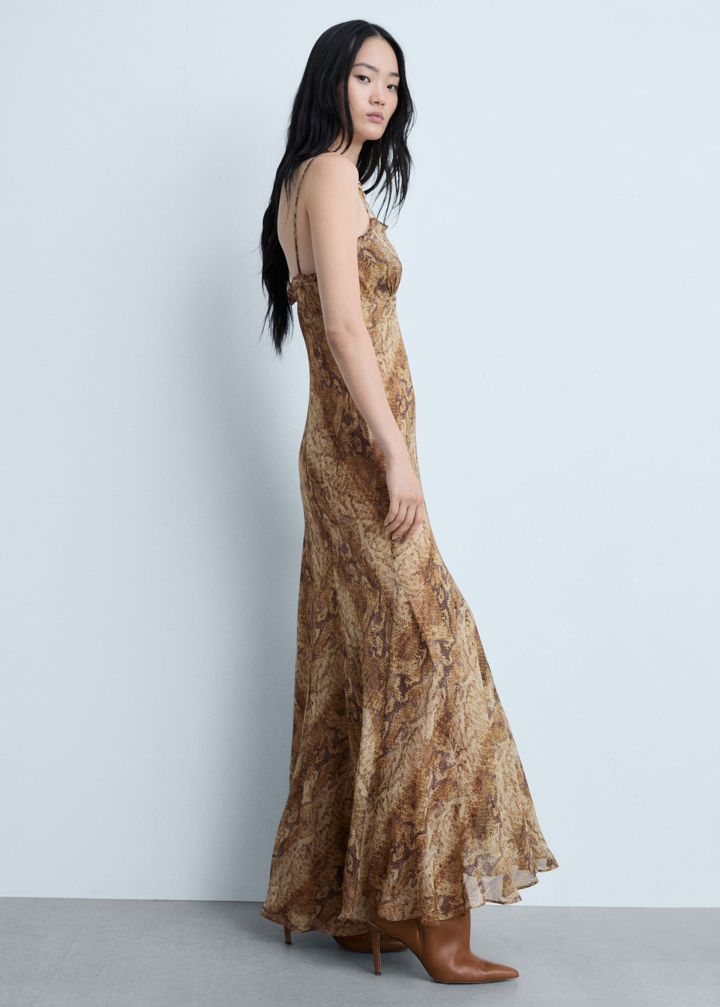 Snake print chiffon dress