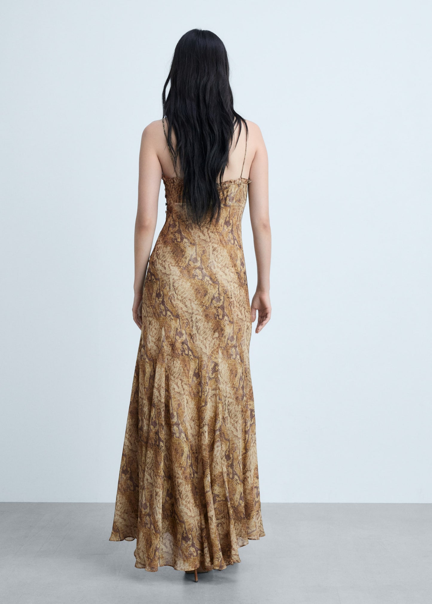 Snake print chiffon dress