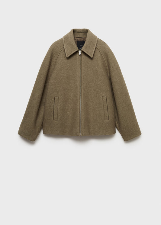 Pocketed wool-blend jacket