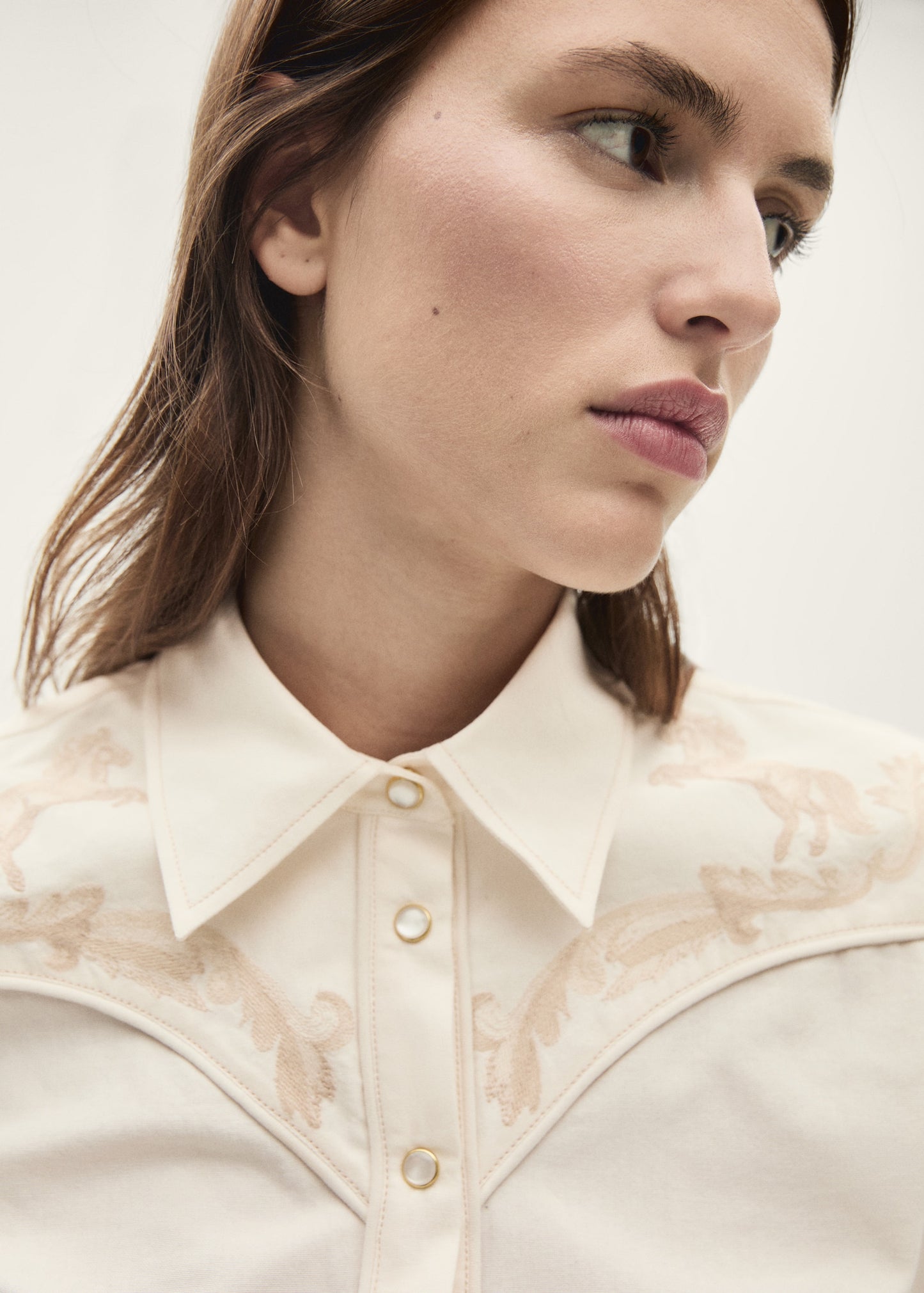 Fitted shirt with decorative embroidery