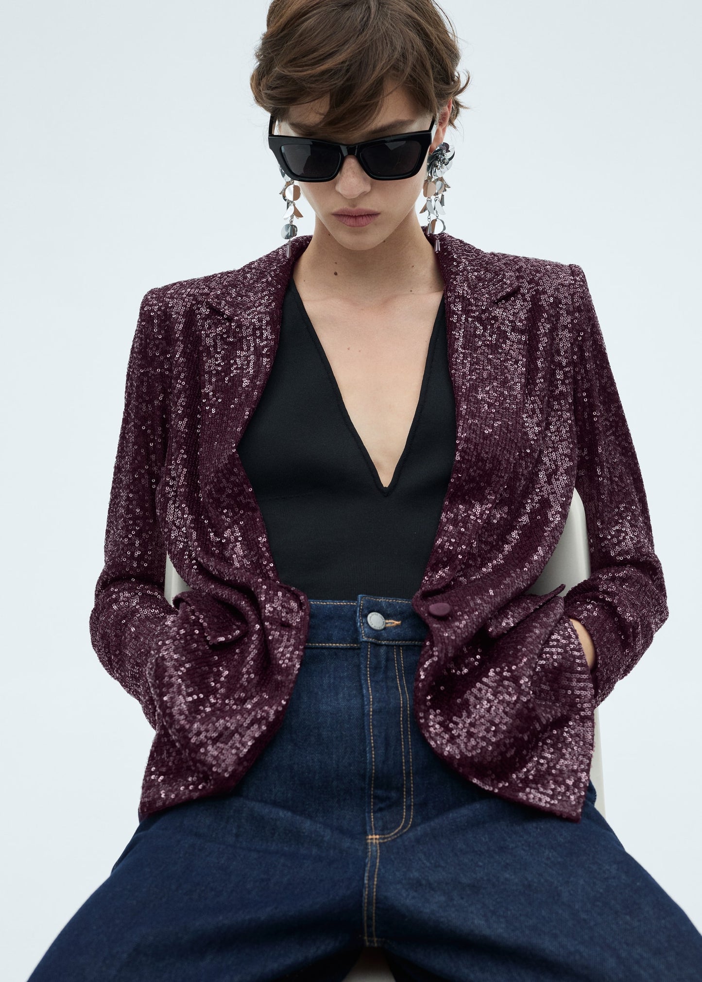 Sequined suit jacket