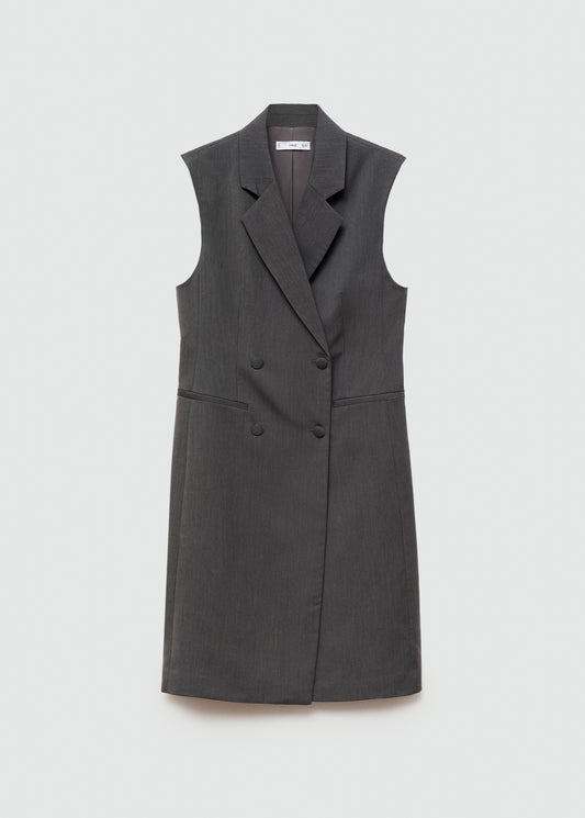 Long buttoned waistcoat jacket