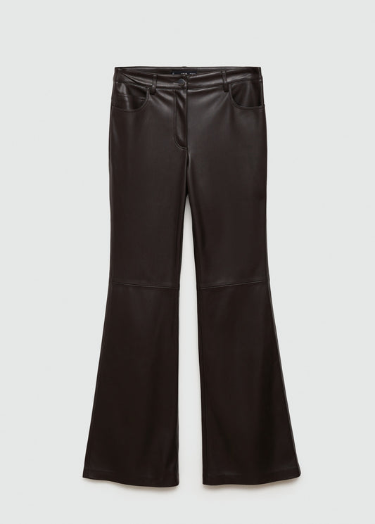 Leather-effect skinny trousers