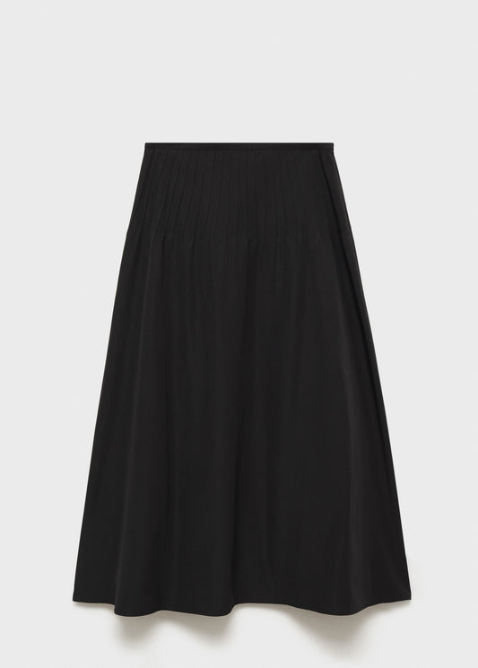 Flared skirt with pleated detail